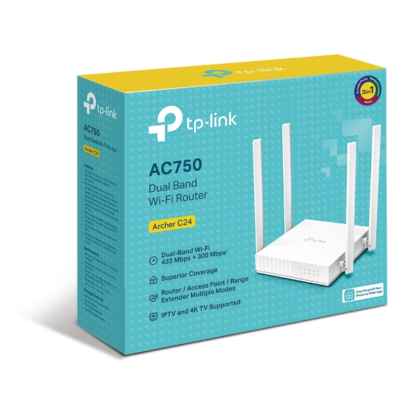 TP-LINK ARCHER C24 AC750 DUAL-BAND WI-FI ROUTER
