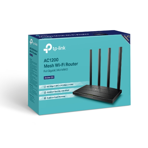 TP-LINK ARCHER C6 AC1200 WIRELESS DUAL BAND MU-MIMO GIGABIT ROUTER