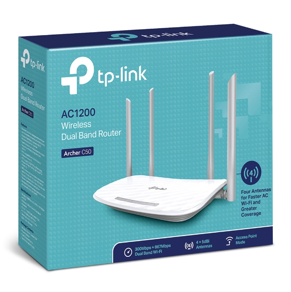 TP-LINK ARCHER C50 AC1200 WIRELESS DUAL BAND ROUTER