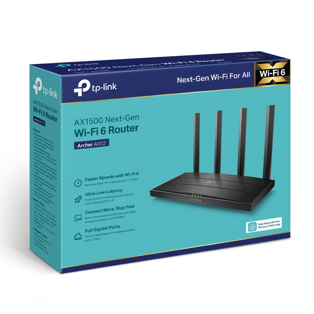 TP-LINK ARCHER AX12 AX1500 WI-FI 6 GIGABIT ROUTER