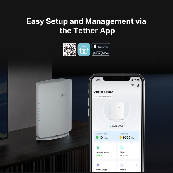TP-Link Archer BE450 BE7200 Dual-Band Wi-Fi 7 Router - Image 9