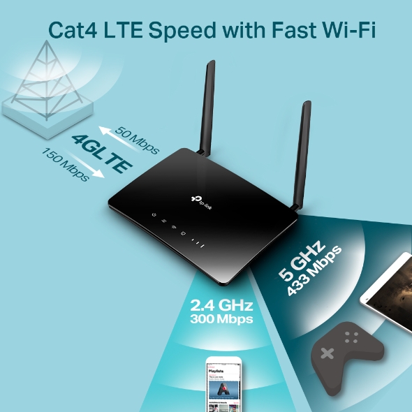 TP-Link Archer MR200 AC750 Wireless Dual Band 4G LTE Router - Image 6