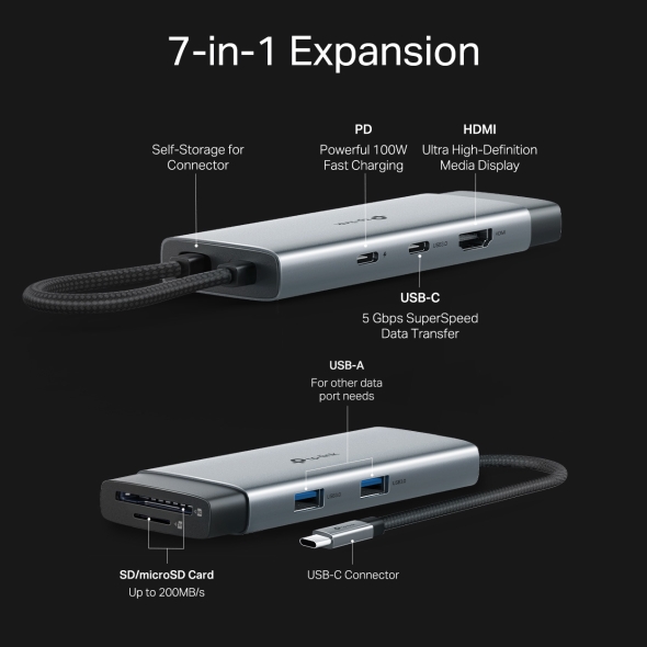TP-Link UH7020C USB Type-C 7-Port Hub - Image 6