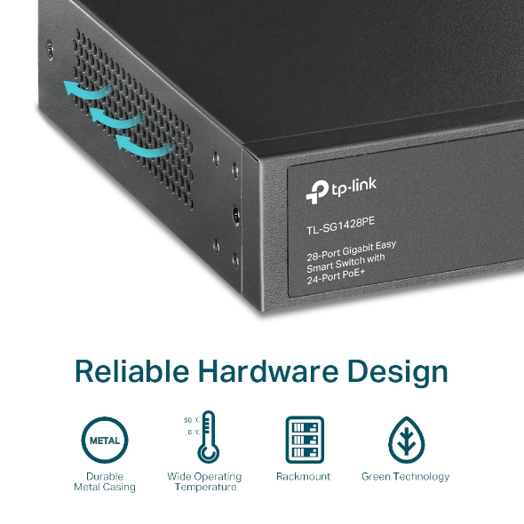 TP-Link TL-SG1428PE 28-Port Gigabit Easy Smart PoE+ Switch - Image 7