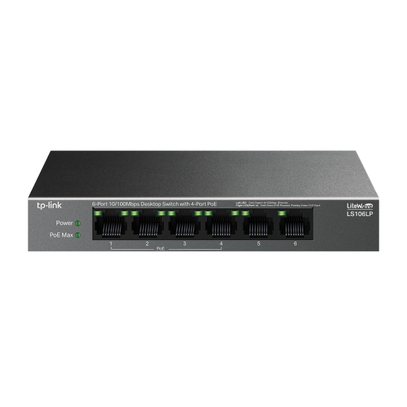 TP-Link LS106LP 6-Port 10/100Mbps Desktop Switch with 4-Port PoE+