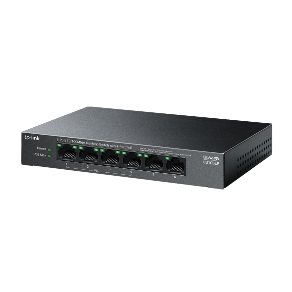 TP-Link LS106LP 6-Port 10/100Mbps Desktop Switch with 4-Port PoE+ - Image 3